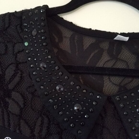 Black and white polka dot top sz XL - Picture 3 of 7